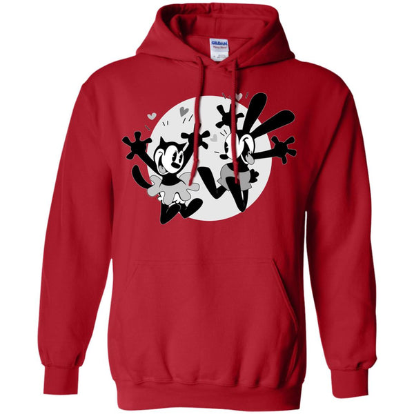 OSWALD THE LUCKY RABBIT Oswald and Ortensia BW T Shirt Hoodie