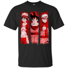 Naruto - THREE LEGENDS  Red  Naruto Goku Luffy superhero T Shirt & Hoodie