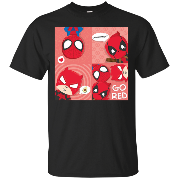 Deadpool - Go Red superheroes T Shirt & Hoodie