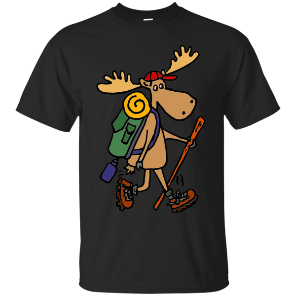 Hiking - Humorous Funky Moose Hiker moose T Shirt & Hoodie