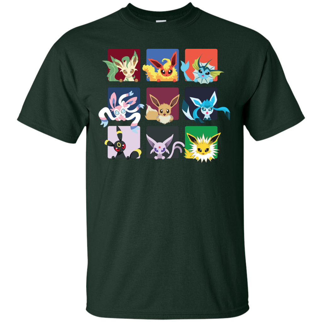 Pokemon Eevee Evolutions Eeveelutions Black Medium Shirt